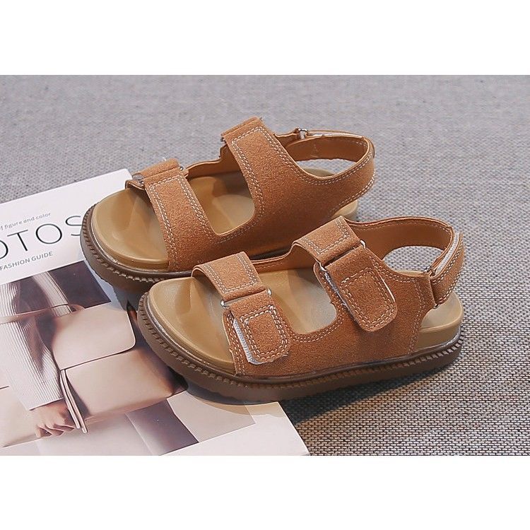 Girls' retro velcro sandals -  summer new arrivals: versatile, comfortable, and casual flat sandals for kids, perfect for beach and everyday wear