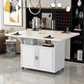 Movable foldable dining table small apartment for home rectangular foldable island table multifunctional storage storage sideboard
