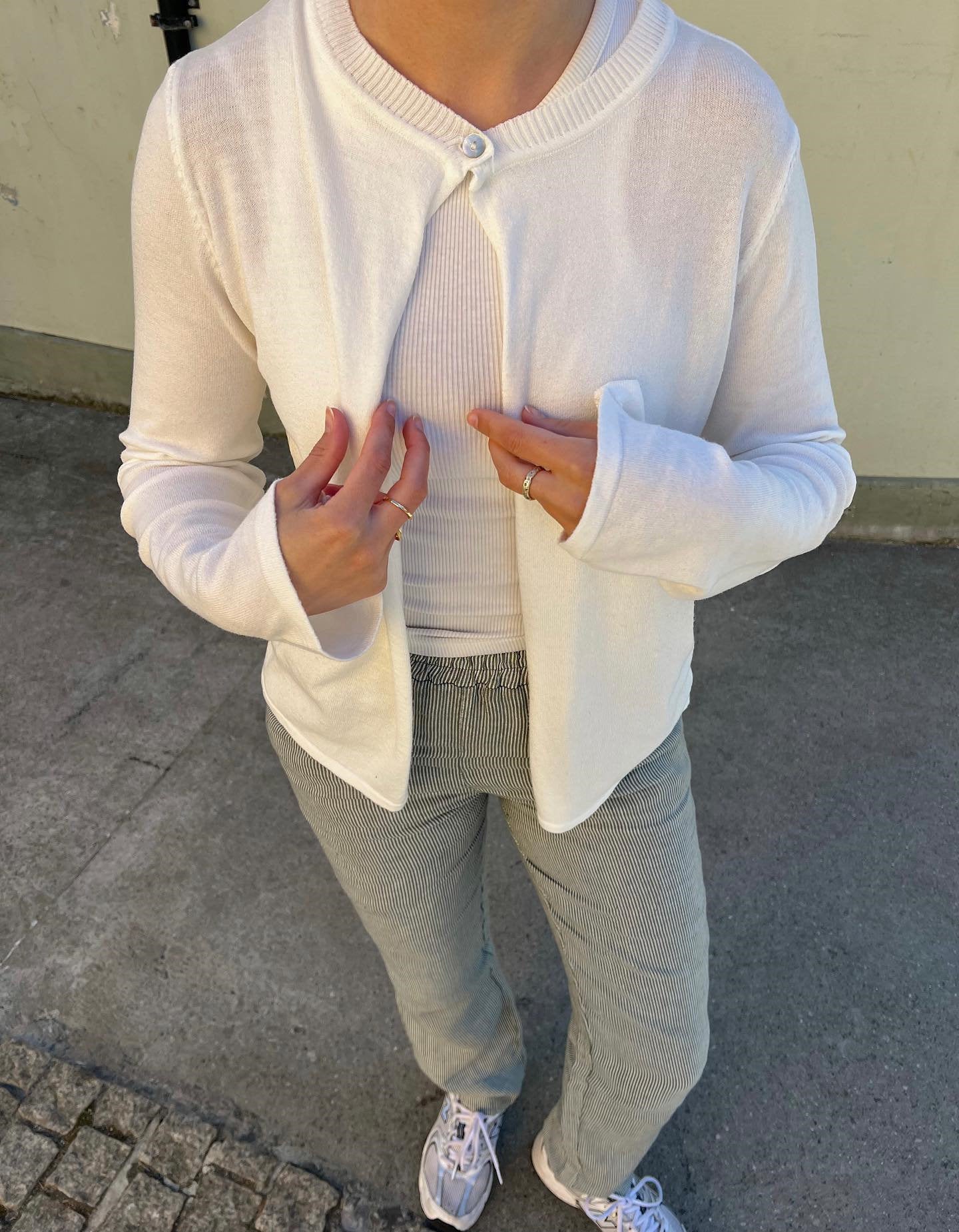 Cross-border striped knitted cardigan women's Europe, America 2025 autumn and winter new single-button cardigan sweater striped sweater women