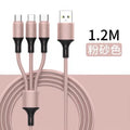 Liquid silicone 3-in-1 charging cable, 3a fast charge, usb cable for apple, huawei, and android devices