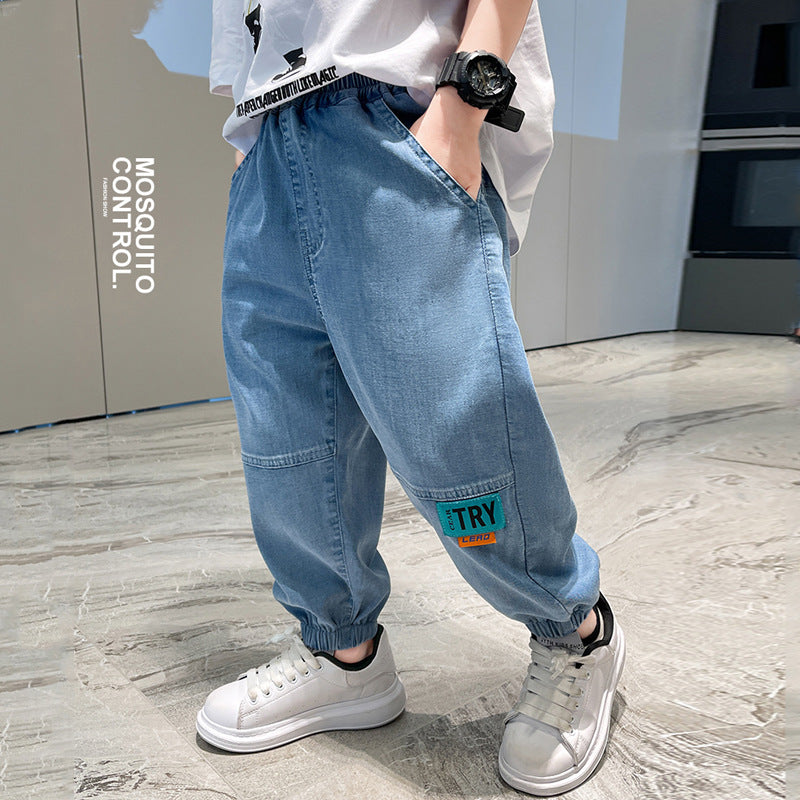 Boys' summer pants: mosquito-proof, lightweight denim shorts for kids - new  casual collection (sizes for mid-to-large children)