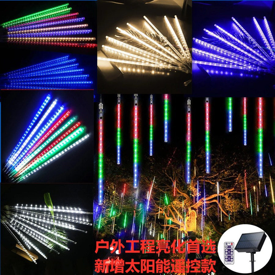Cross-border led meteor shower lights outdoor lighting running water lights courtyard hanging tree lights Christmas decoration meteor shower lights