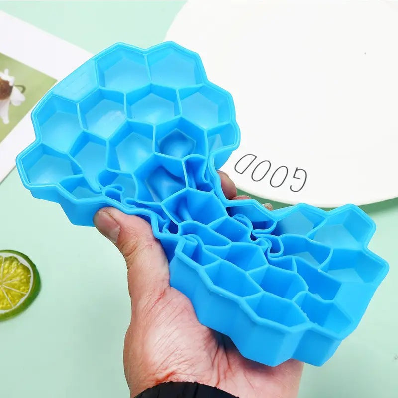 Silicone ice cube tray mold - easy release, quick freezing, fast ice dispensing - home use ice making mold - honeycomb ice cube tray - cross-border hot seller