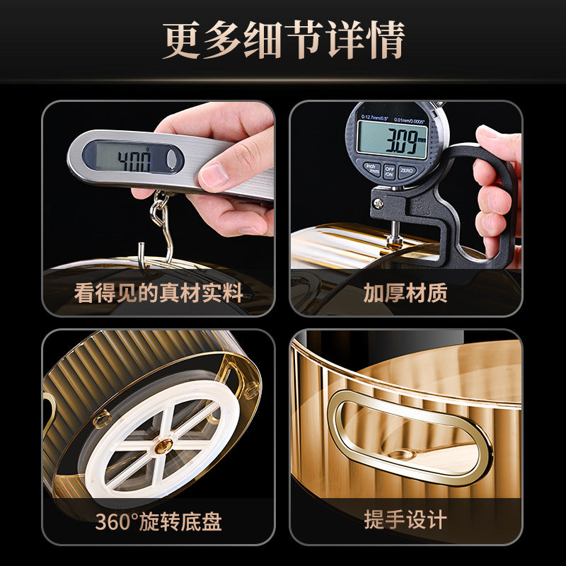 360 ° rotating storage box, kitchen countertop seasoning can plastic finishing box, cosmetic storage tray rack