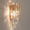 Postmodern crystal wall lamp - luxury champagne gold bedroom bedside light - creative living room tv background wall corridor lighting