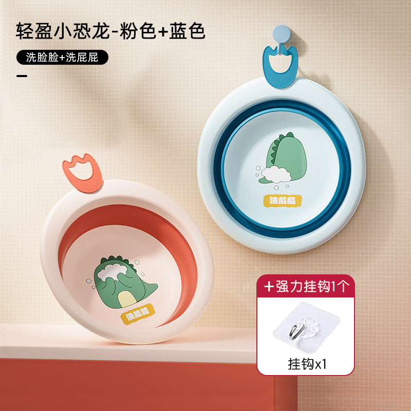 Collapsible kids' wash basin - portable newborn face wash basin - thickened plastic baby basin - household infant wash basin