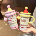 Popular cartoon cute pet with handle cute pendant girly heart student ins style large capacity 316 handle thermal insulation