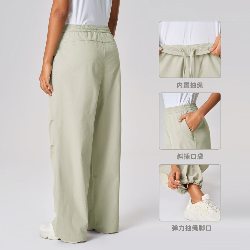 New arrivallooseloose pants quick-drying breathable straight-legcasual pants drawstring two-wear sports pants for women d25078