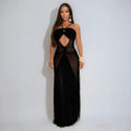 fashioncut out bikini cover skirt sexy waist drawstring tassel knitting skirt beach skirt women