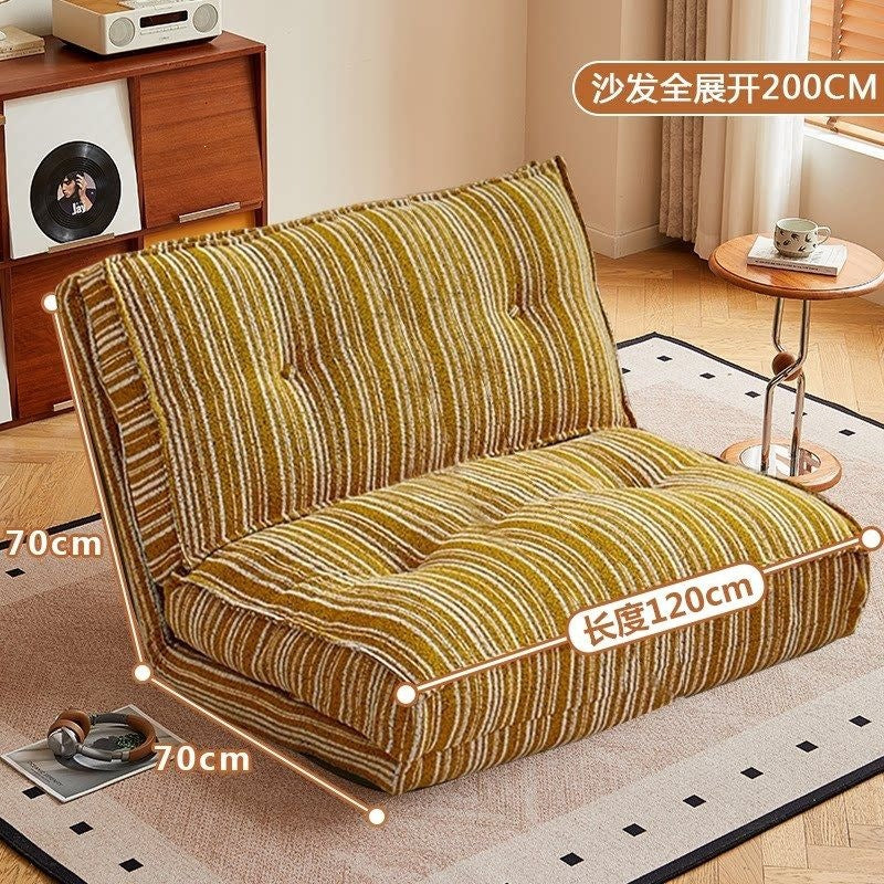 Lazy sofa bed living room dual-purpose single sofa small apartment for home cream style reclining and sleeping foldable sofa bed