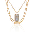 Gold-plated crystal pendant necklace wholesale cross-border new fashion thick line diamond accessories street style retrosweater chain for women