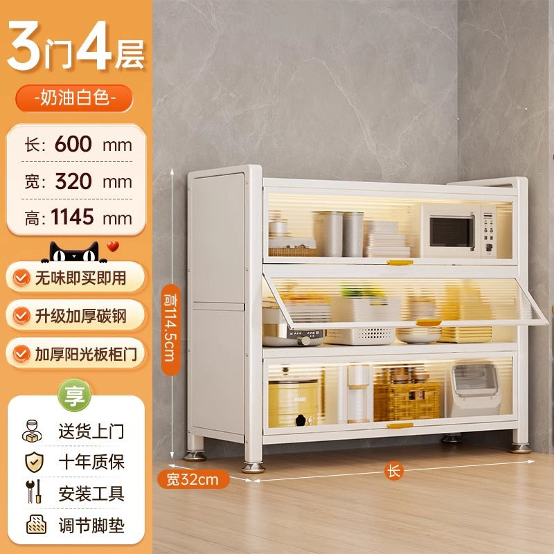 Kitchen storage rack floor-standing multi-layer dust-proof storage cabinet for home multifunctional cupboard sideboard cupboard storage cabinet