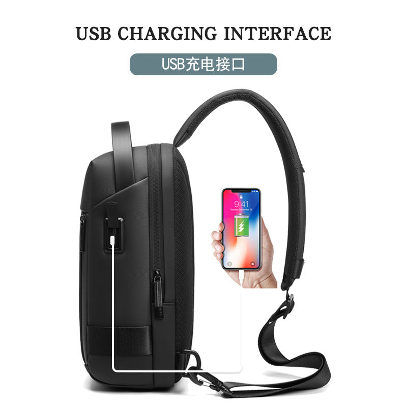 Customized men's messenger bag, multi-functional large-capacity small backpack, chest bag, shoulder bag, men's satchel, men's chest bag