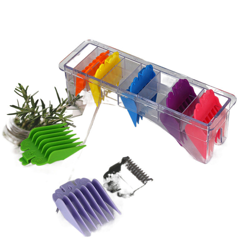 Hair salon push and cut universal caliper limit comb with storage box color 8-piece set of teeth positioning comb electric push aid