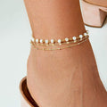 Amazon fashion minimalist layered anklet cute beaded chain summer anklet bohemian beach anklet seaside