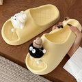 Cute 3d sock slippers for women, summer outdoor wear, thick sole, non-slip eva, indoor home one-strap slides, couple's sandals