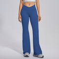 fully matte nylon cross high waist peach hip flared pants seamless quick-drying yoga fitness wide-leg pants for women