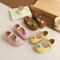 Vancahao girls' velvet flats - new spring/autumn  collection - kids' cherry velvet princess shoes with soft sole and dotted sole