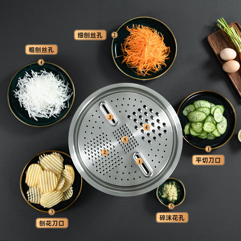 Multifunctional 304 stainless steel rice washing sieve for home drain basin potato slicing radish shredding basin and basin