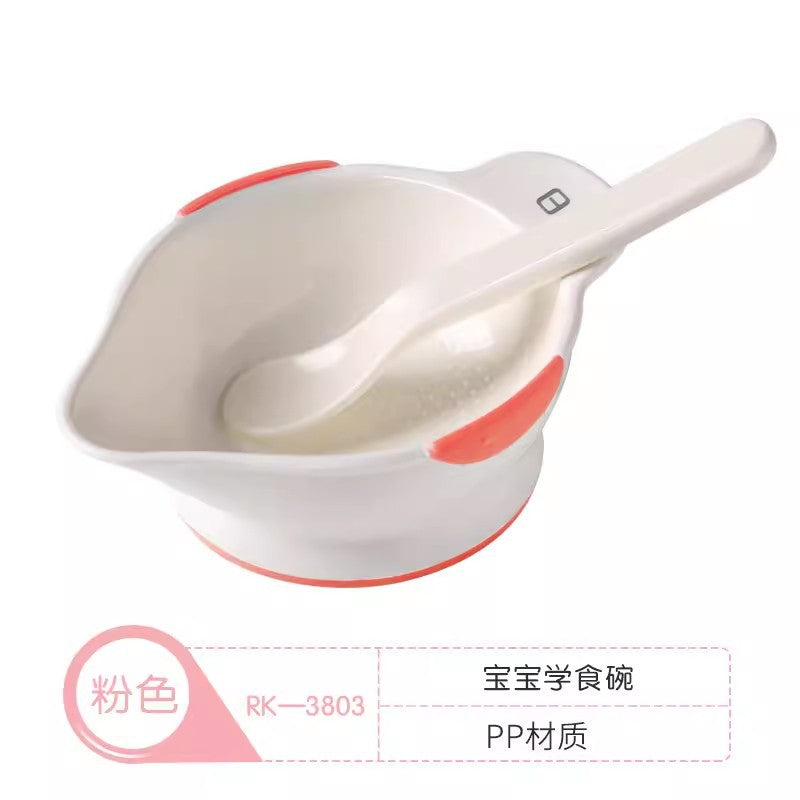 Rikang baby food bowl - special learning bowl for babies, newborn infant rice cereal, soup, grinding, and eating utensil set