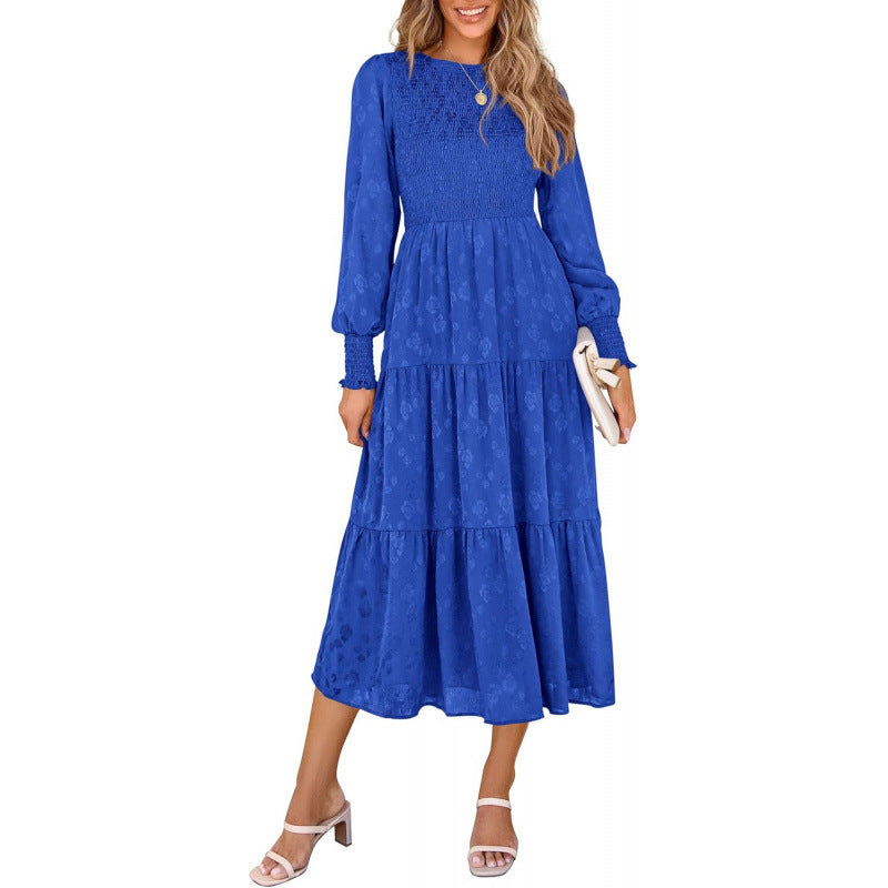 Amazon fashion elegant floral long sleeve dress women's  spring new arrival - graceful and flowy