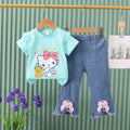 Summer boys' outfit  new baby summer clothes cute bow cat trendy style mid-to-large children's two-piece set