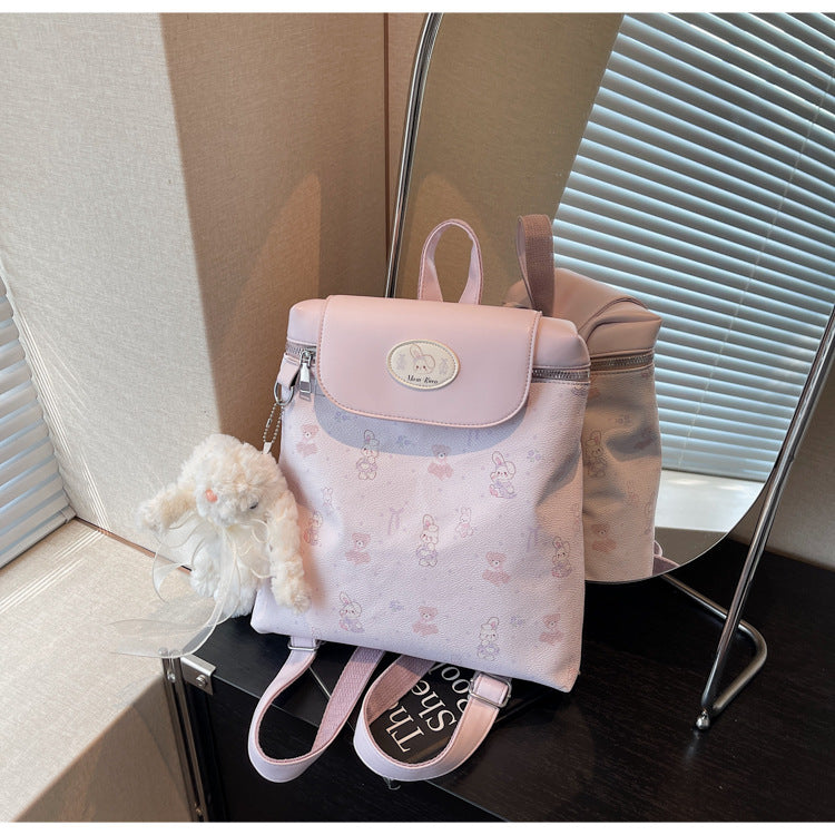 Cross-border backpack women's large-capacity leisure Korean version student schoolbag street trend high-end sense lightweight travel backpack