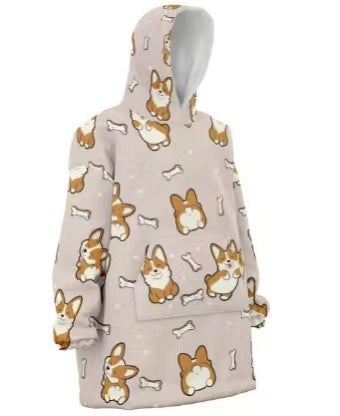 Lazy pullover pajamas, heattech clothing, cashmere tv blanket, hugging hoodie, cold-proof heattech nightgown, home clothes