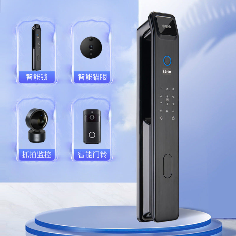 Fingerprint lock, face recognition, smart door lock, password lock, anti-theft door, public rental house, for home door lock with key