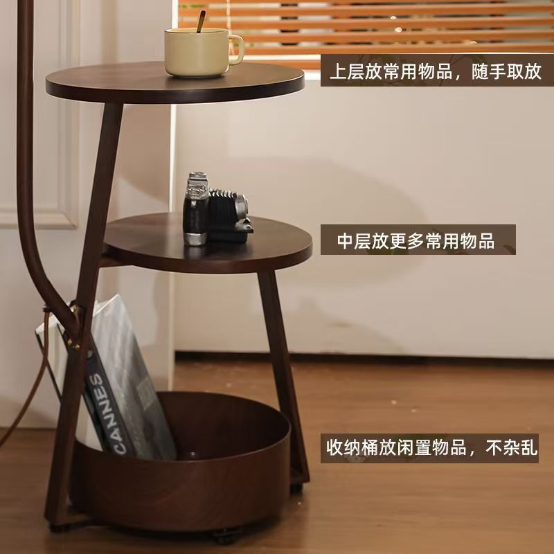 Medieval style living room grapefruit floor lamp next to the sofa living room bedroom bedside table storage all-in-one atmosphere vertical floor lamp