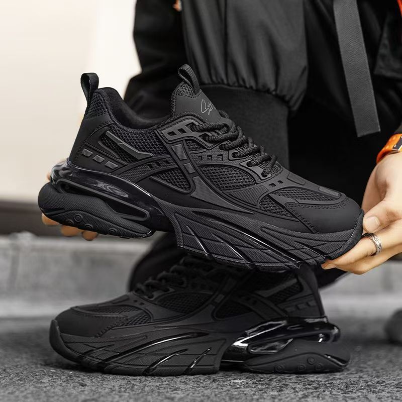2025 new winter breathable men's shoes height increasing samurai dad shoes chunky sole mesh casual sports trendy sneakers
