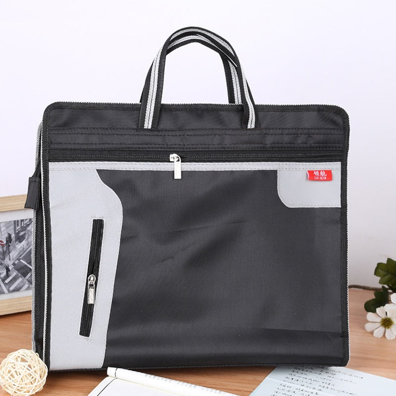 Oxford cloth handheld document bag a4 briefcase pilot handheld briefcase thickened waterproof conference bag information bag