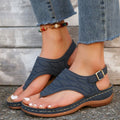Women's thong sandals -  summer new arrivals, plus size, buckle closure, wedge heel, ready stock wholesale