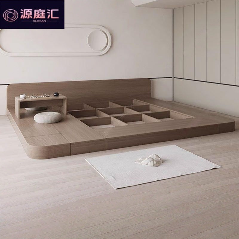 Solid wood tatami floor floor bed modern normcore japanese styleaccessible luxury floor bed low bed multifunctional bed board