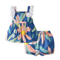 Korean style baby girl printed outfit set - new summer collection - trendy and chic short-sleeve set for toddlers