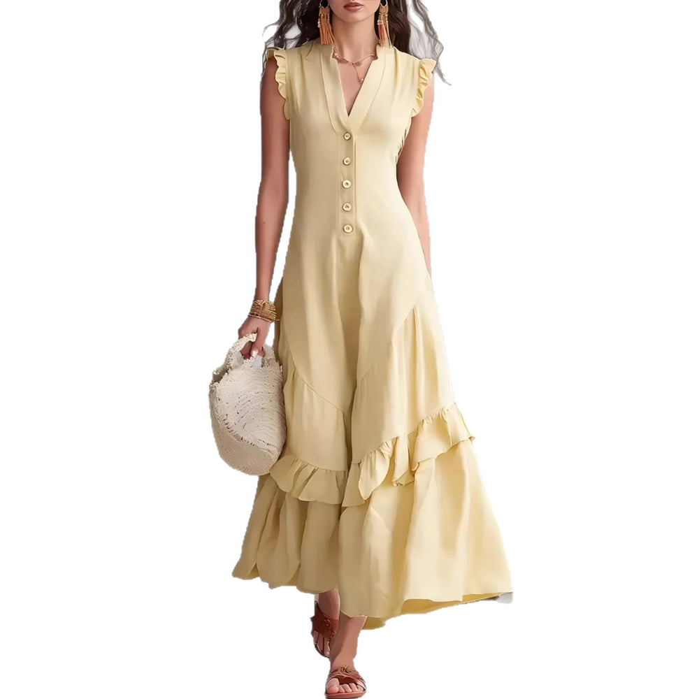 european and american cross-border  independent station new arrivalelegantelegancenormcore cotton and linen women's sleeveless dress