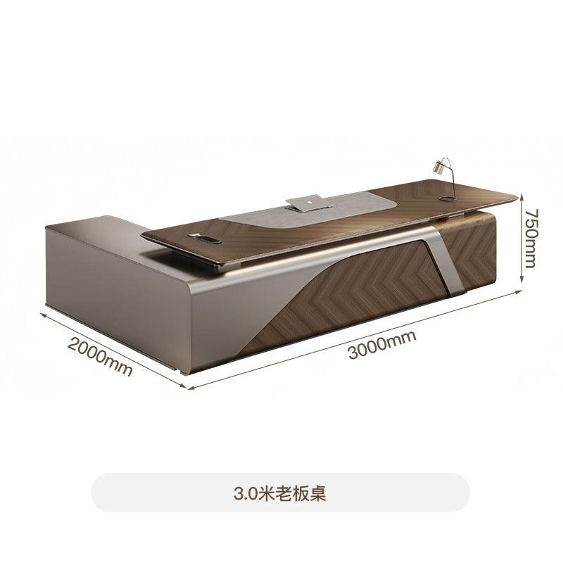 2025 new high-end boss desk, chairperson's office light luxury senior feeling, president's desk, large class desk