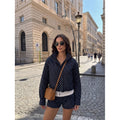 fashion:  autumn new arrivals - chic polka dot print, relaxed fit, zip-up jacket for women (us/eu)