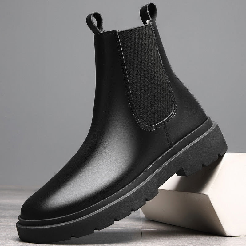 Chelsea boots men's high-top shoes chimney popular cotton shoes autumn winter trendy men's bootsworkwear british style snow boots