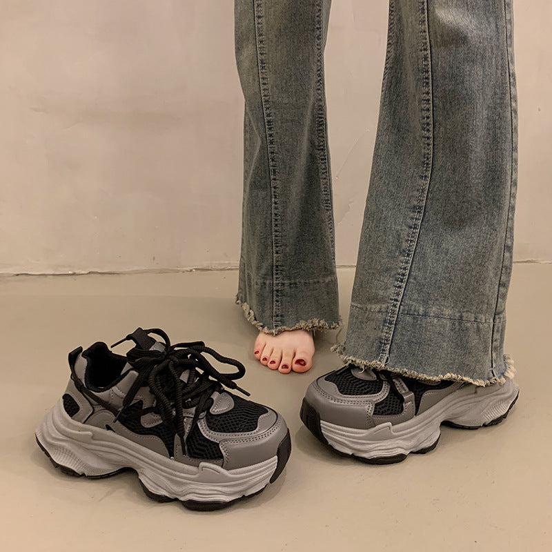 Fleece-linedplatform shoesthick soledad shoes women's 2025fall and winternew arrivalpetitesheight increasing shoeseasiest for matchcasualsneakers