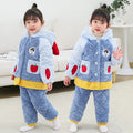 Girls' winter pajamas: three-layer fleece-lined, extra thick coral fleece, cute toddler and little girl's pajama set, loungewear