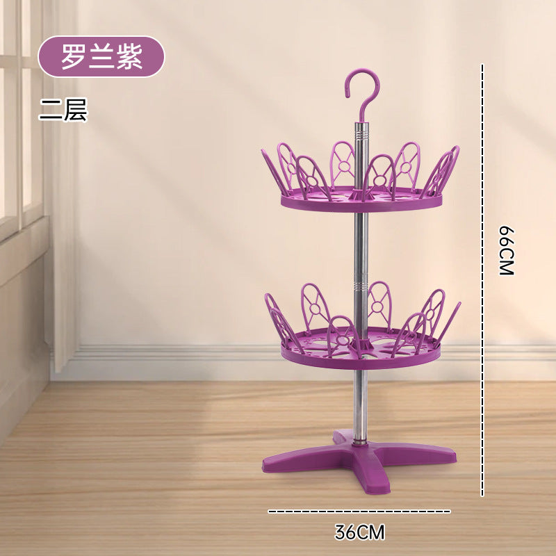 Shoe rack outdoor balcony multi-layer household simple slippers hanger rotating shoe rack floor drying shoe plastic drying rack