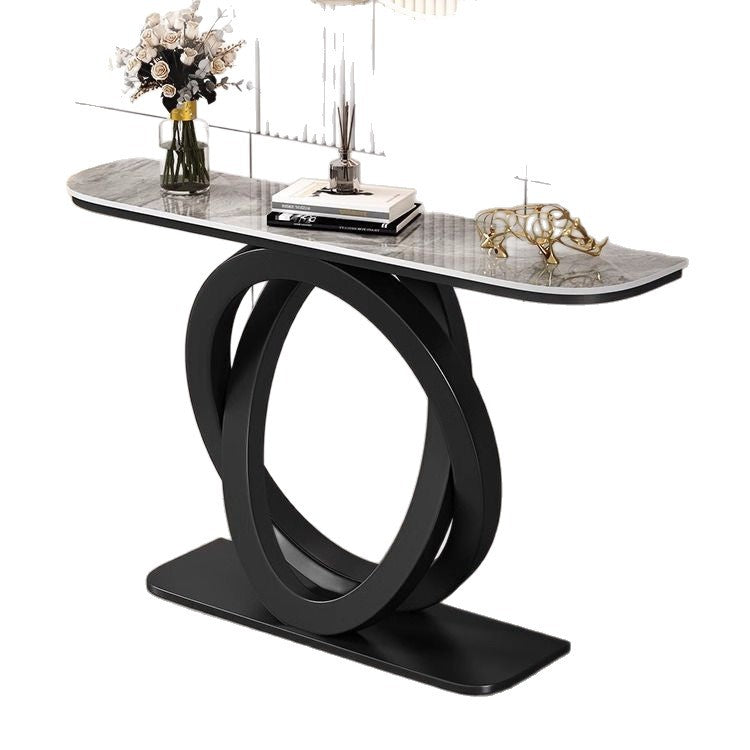 Accessible luxury slate entrance table italian semicircular entrance cabinet modern casual wall-mounted entrance slate entrance table end scene table