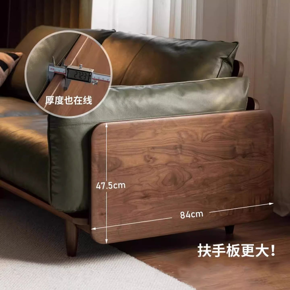 Bean bag sofa american retro oil wax living room medieval style three-person straight row small apartment first layer cowhide oil wax leather