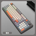 Dazzling silver fox k82 gaming wired keyboard - tri-color backlit, mechanical feel, desktop pc accessory, cross-border private mold