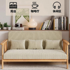 Scandinavian style solid wood single sofa chair living room for home rental house small casual lazy sofa modern casual