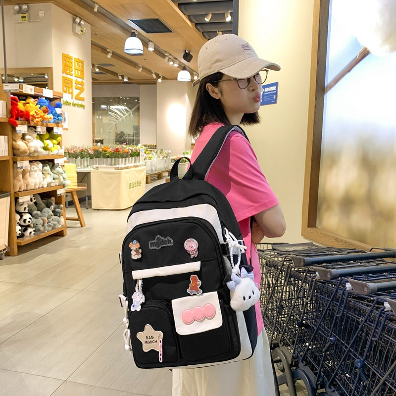 School bag for female primary school students Large capacity cute backpack Japanese junior high school students Fashion casual school bag