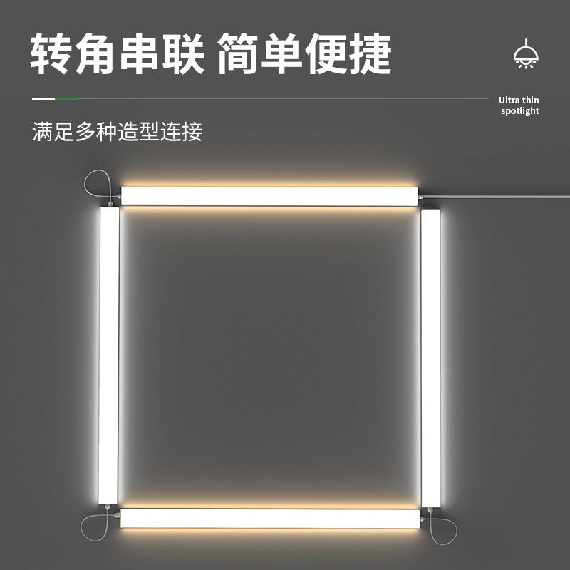 Five-sided led strip light tube, super bright daylight, 1.2m all-in-one bracket, shop office lighting