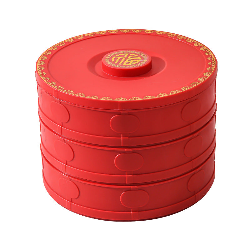 Chinese style for home multi-layer fruit plate living room coffee table fruit plate candy box dried fruit box new year festive melon seed box