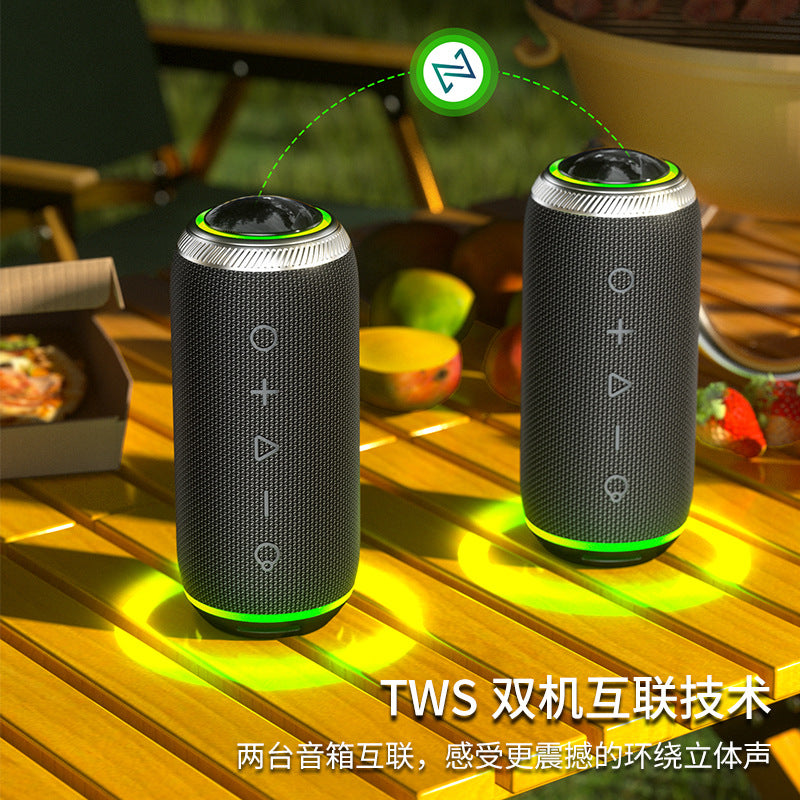 2026 new outdoor portable bluetooth speaker - wireless waterproof sound system with colorful ambient lighting and powerful bass